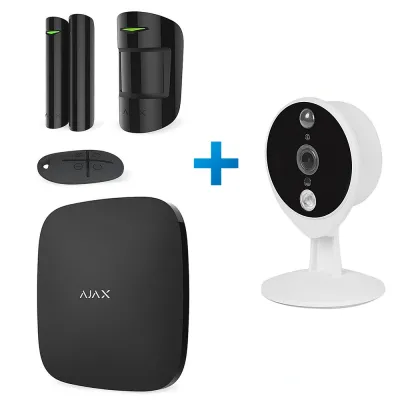 Комплект сигналізації Ajax StarterKit чорний + IP-відеокамера Tecsar Airy TA-1