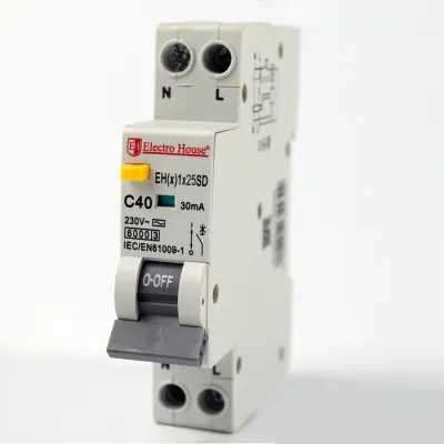 Дифф. автомат  25 A  1p+N  (1 модуль) 230-240 в  6 ка