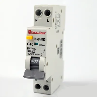 Дифф. автомат  40 A  1p+N  (1 модуль) 230-240 в  6 ка
