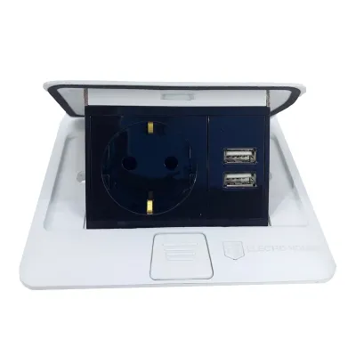 Розетка для підлоги врізна білий 16 а + 2 USB 2,1 а IP44 EH-F009