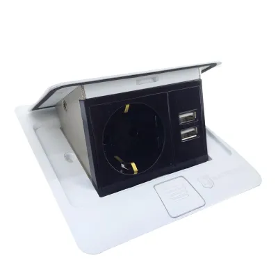 Розетка для підлоги врізна  білий 16 а  + 2 USB 2,1 а IP44