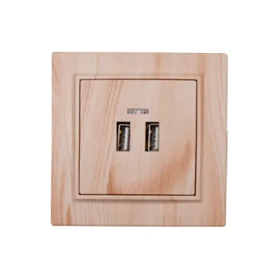 Розетка USB (2 порти) 2 A  Enzo  світле дерево