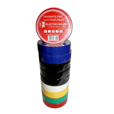 Ізоляційна стрічка асорті 0,15мм x 18 мм x 25 м 10 шт
