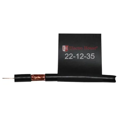 Кабель коаксіальний RG-6U 100% мідь 0,75 мідна фольга 100 мідних жил пе / чорний