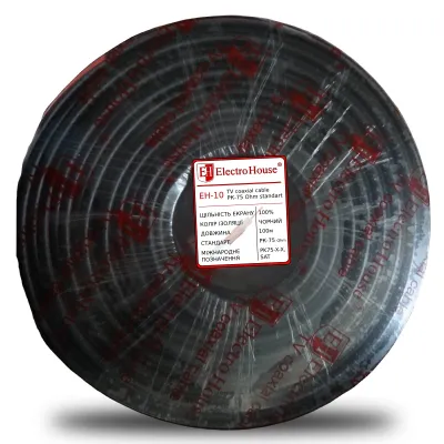 Кабель коаксіальний RG-6U CCS  0,75   без фольги чорний пвх