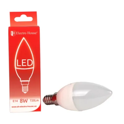 LED лампа свіча E14 8 вт 4100К EH-LMP-1253