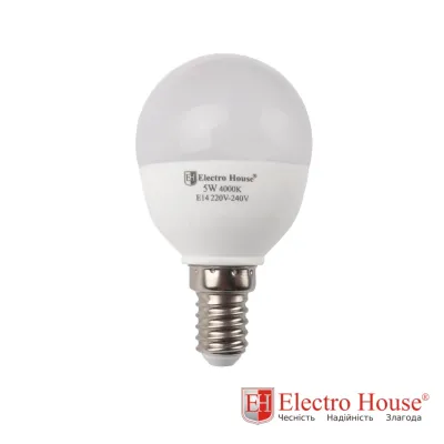 LED лампа куля E14 5 вт 4100К EH-LMP-1261