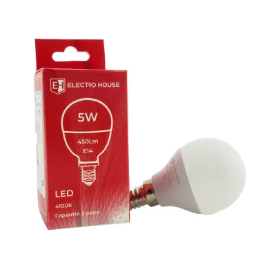 LED лампа  куля E14  5 вт  4100К