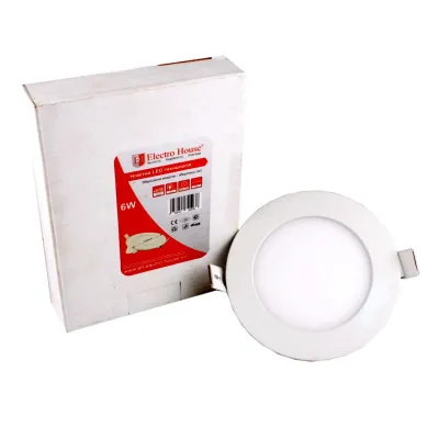 LED панель кругла 4100К ø 120 мм/Ø раб. 100мм 6 вт  540 лм