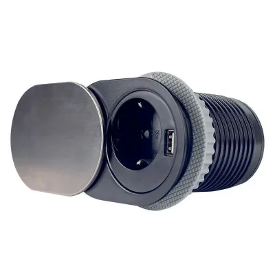 Меблева розетка 1 x 16 а , 1 x USB 2,4 А, провід 3 x 1.5 mm² EH-AR-304