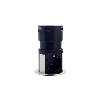 Меблева розетка (вертикальна) 2 x 16 а , 2 x USB 2,4 А, металл + провід 3 x 1.5 mm² EH-AR-306