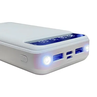 Power Bank 20000 mAh з ліхтариком type-c білий EH-P-02-W