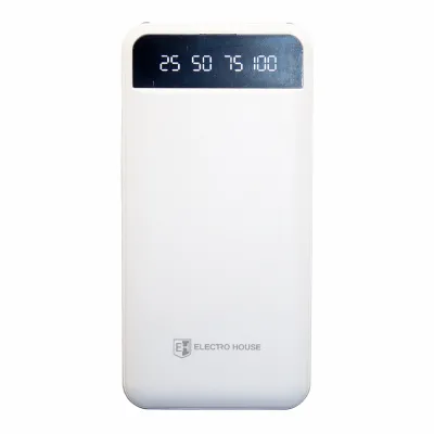 Power Bank 20000 mAh з ліхтариком type-c білий