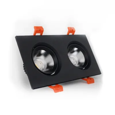 LED світильник стельовий чорний подвійний 5Wx2 кут повороту 45° 4100К EH-CLM-04
