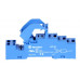 Finder 97.51.SPA | 9751SPA | Розетка для реле 46.61 та модуля 99.02/86.30; із роздільними контактами; із пластиковим фіксатором; пружинні затискачі; синя; 10А