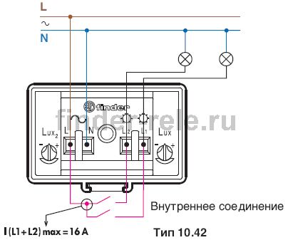 Схема підключення фотореле finder