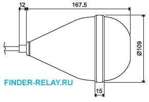 Габаритні розміри поплавковый выключатель Finder