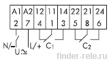 Схема підключення реле часу Finder 88.12