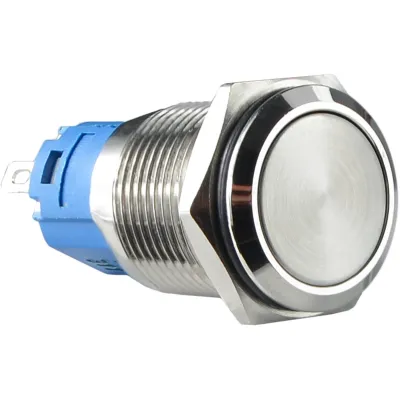 TYJ 16-311 Кнопка металлическая плоская с фикс., 1NO + 1NC. ACKO A0140010090