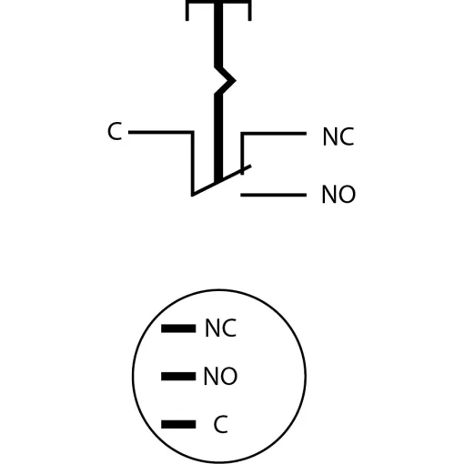 TYJ 16-311 Кнопка металлическая плоская с фикс., 1NO + 1NC.