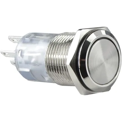 TYJ 16-312 Кнопка металлическая плоская с фикс., 2NO + 2NC. ACKO A0140010091