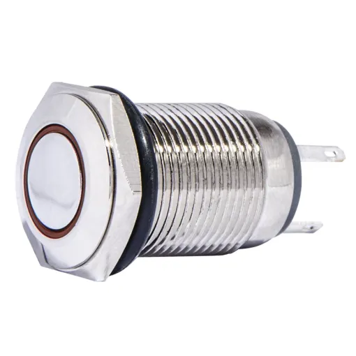 TYJ 16-261 Кнопка металева пласка з підсвічуванням, 1NO+1NC, червона 220V.