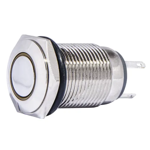 TYJ 16-261 Кнопка металева пласка з підсвічуванням, 1NO+1NC, жовта 220V.