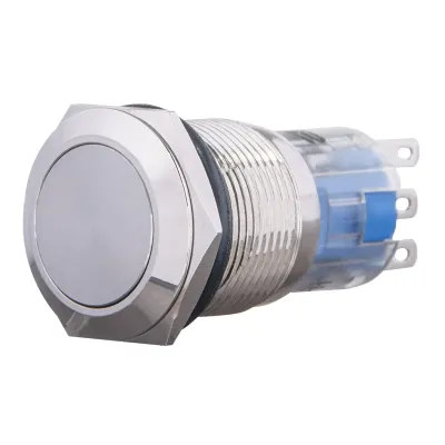 TYJ 19-211 Кнопка металлическая плоская, 1NO + 1NC. ACKO A0140010108