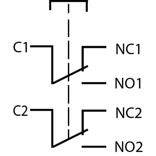 TYJ 19-212 Кнопка металлическая плоская, 2NO + 2NC.