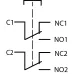 TYJ 19-212 Кнопка металлическая плоская, 2NO + 2NC.