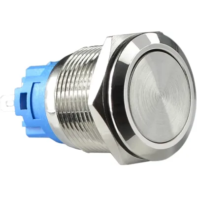 TYJ 19-311 Кнопка металлическая плоская с фикс., 1NO + 1NC. ACKO A0140010110