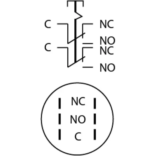 TYJ 19-312 Кнопка металлическая плоская с фикс., 2NO + 2NC.