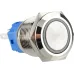 TYJ 19-271 Кнопка металлическая плоская с подсветкой, 1NO + 1NC, красная 220V.