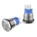 TYJ 19-271 Кнопка металлическая плоская с подсветкой, 1NO + 1NC, красная 220V.