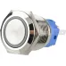 TYJ 19-271 Кнопка металлическая плоская с подсветкой, 1NO + 1NC, красная 220V.