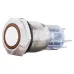 TYJ 19-271 Кнопка металева пласка з підсвічуванням, 1NO+1NC, жовта 220V.