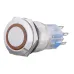 TYJ 19-272 Кнопка металлическая плоская с подсветкой, 2NO + 2NC, желтая 220V.