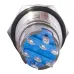 TYJ 19-272 Кнопка металлическая плоская с подсветкой, 2NO + 2NC, желтая 220V.
