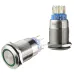 TYJ 19-272 Кнопка металлическая плоская с подсветкой, 2NO + 2NC, зеленый 220V.