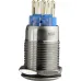 TYJ 19-272 Кнопка металлическая плоская с подсветкой, 2NO + 2NC, зеленый 220V.