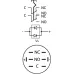 TYJ 19-372 Кнопка металлическая плоская с фиксац. 2NO + 2NC, с подсветкой, зеленая 220V.