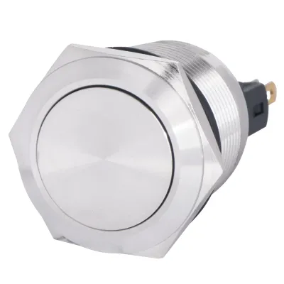 TYJ 22-311 Кнопка металлическая плоская с фикс., 1NO + 1NC. ACKO A0140010125