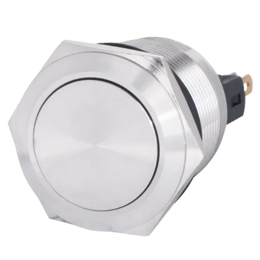 TYJ 22-311 Кнопка металлическая плоская с фикс., 1NO + 1NC.