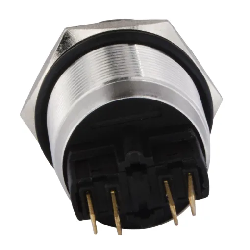 TYJ 22-311 Кнопка металлическая плоская с фикс., 1NO + 1NC.
