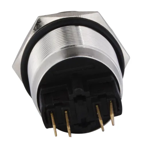 TYJ 22-321 Кнопка металлическая звиступом с фикс., 1NO + 1NC.