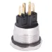 TYJ 22-271 Кнопка металлическая плоская с подсветкой, 1NO + 1NC, желтая 220V.