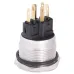 TYJ 22-271 Кнопка металлическая плоская с подсветкой, 1NO + 1NC, зеленый 220V.