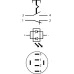 TYJ 22-371 Кнопка металлическая плоская с фиксац. 1NO + 1NC, с подсветкой, зеленая 220V.