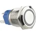 TYJ 19-271 Кнопка металлическая плоская с подсветкой, 1NO + 1NC, красная 24V.