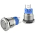 TYJ 19-271 Кнопка металлическая плоская с подсветкой, 1NO + 1NC, красная 24V.